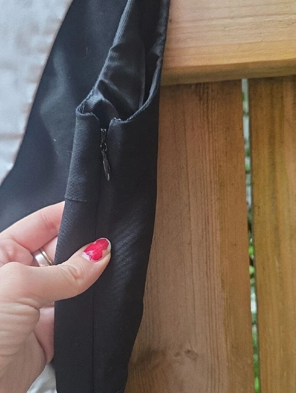 Le Suit Black Dress with Light Gray Contrast V-Detail - Picture 3 of 4
